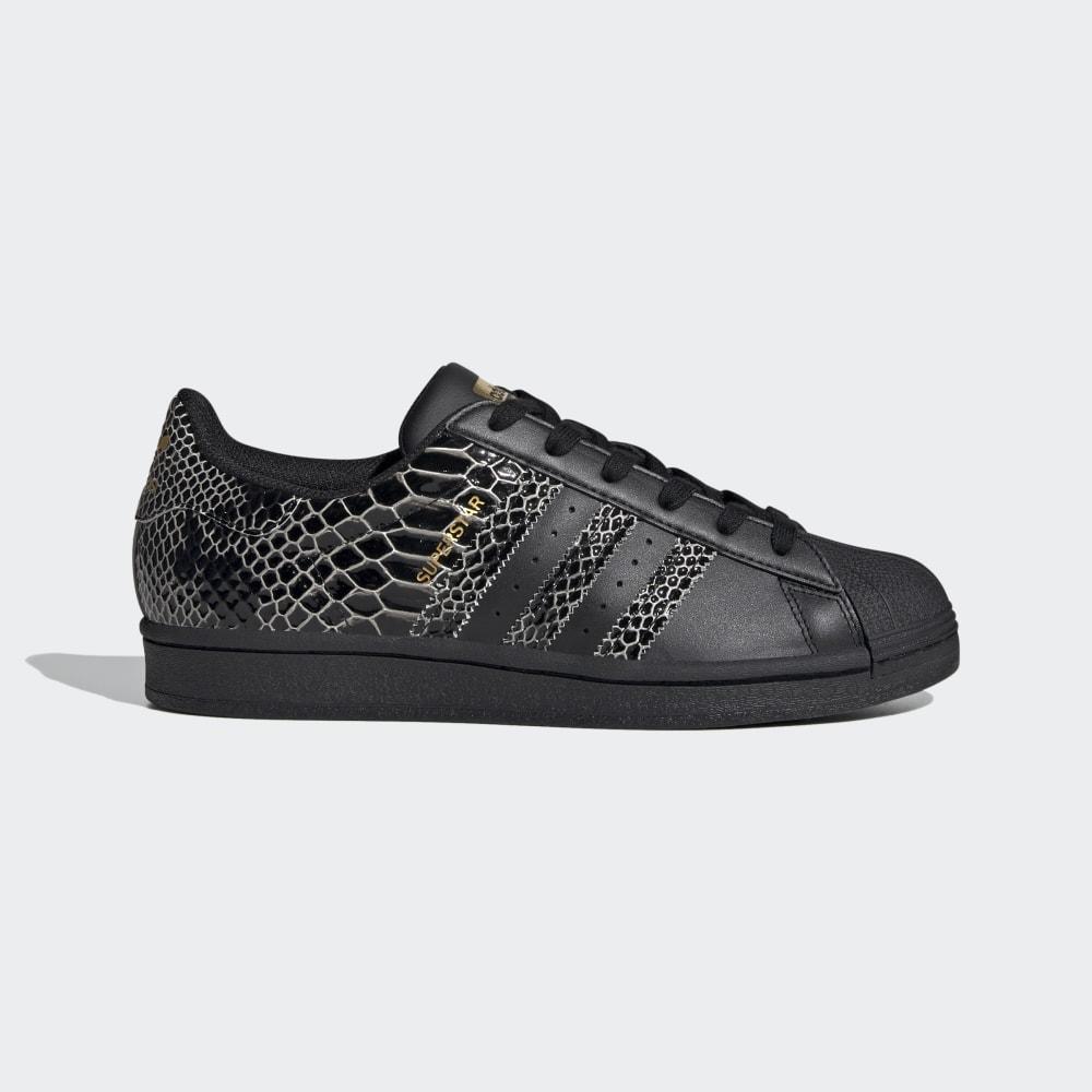 Adidas Women's Superstar Shell Toe Originals Shoes Black/Gold Metal Ireland FV3290